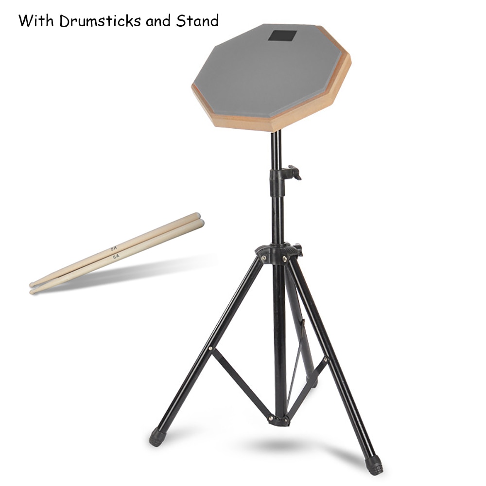 8 Inch Rubber Wooden Dumb Drum Beginner Practice Training Drum PadStand / Stick for Percussion Instruments Parts